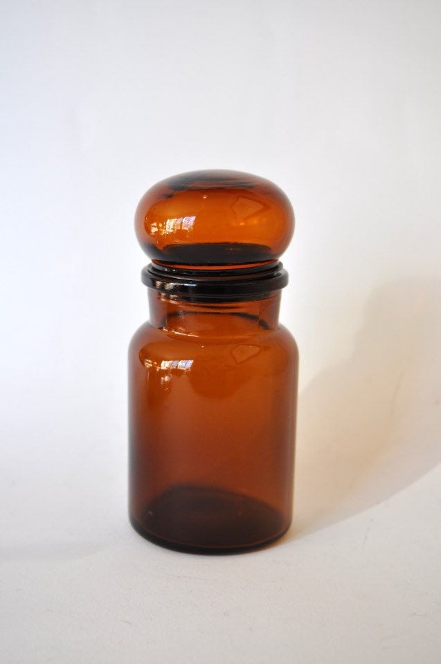 Vintage Amber Apothecary Jar from Belgium by HavenVintage on Etsy