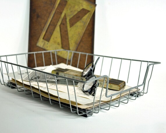 Vintage Pair of Wire Desk Baskets by HavenVintage on Etsy