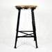 Vintage Industrial Oak & Metal Stool
