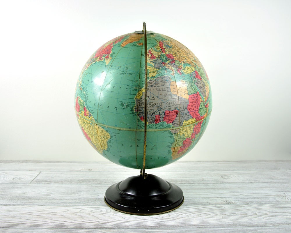 Vintage 1940's Replogle 12" Precision World Globe