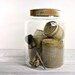 Vintage Large Glass Storage Jar with metal lid / Industrial Decor