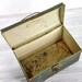 Vintage Rustic Storage Tin / Aqua Tin Box / Industrial Storage