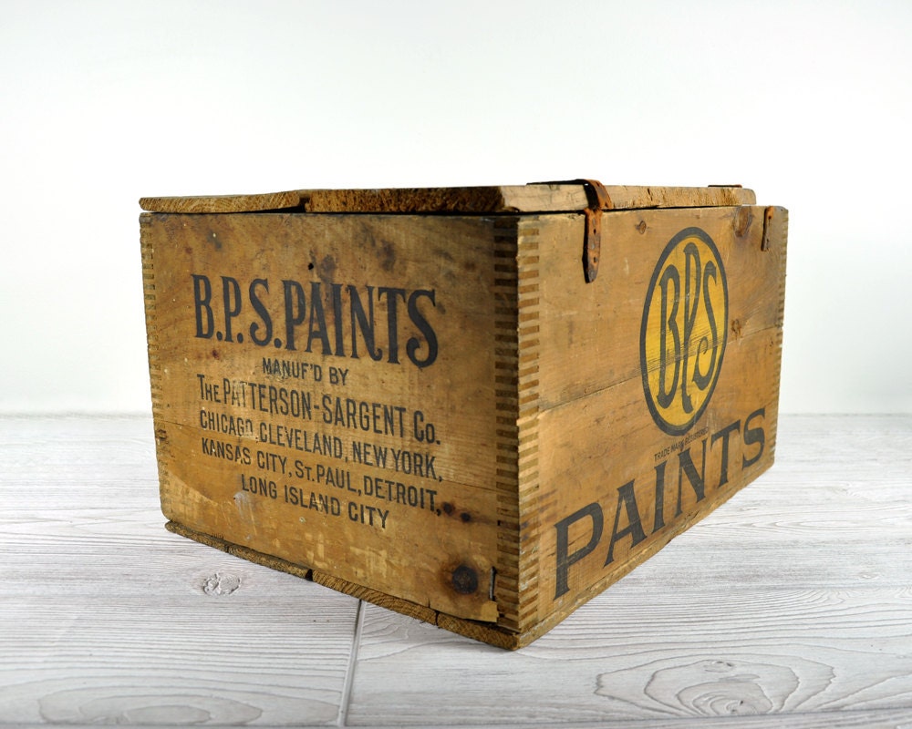 RESERVED - Vintage Industrial Lidded Wood Crate / Industrial Storage