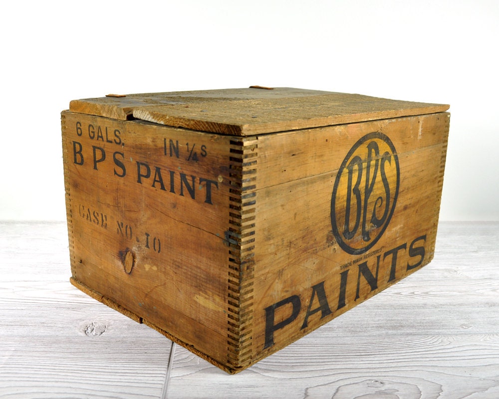 RESERVED - Vintage Industrial Lidded Wood Crate / Industrial Storage