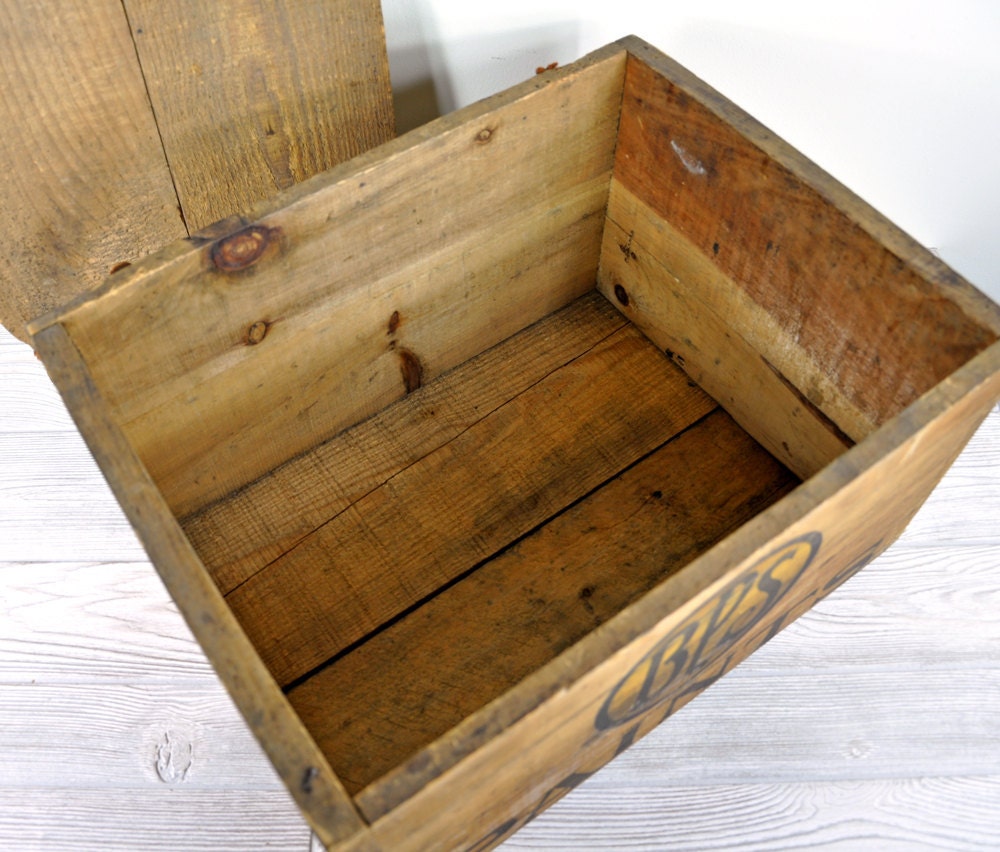 RESERVED - Vintage Industrial Lidded Wood Crate / Industrial Storage