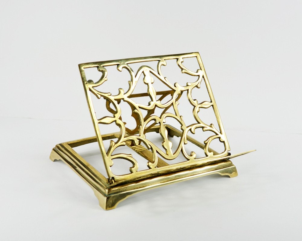 Vintage Brass Book Stand by HavenVintage on Etsy