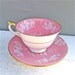 Vintage Aynsley Pink and White Floral Rose Tea Cup and Saucer