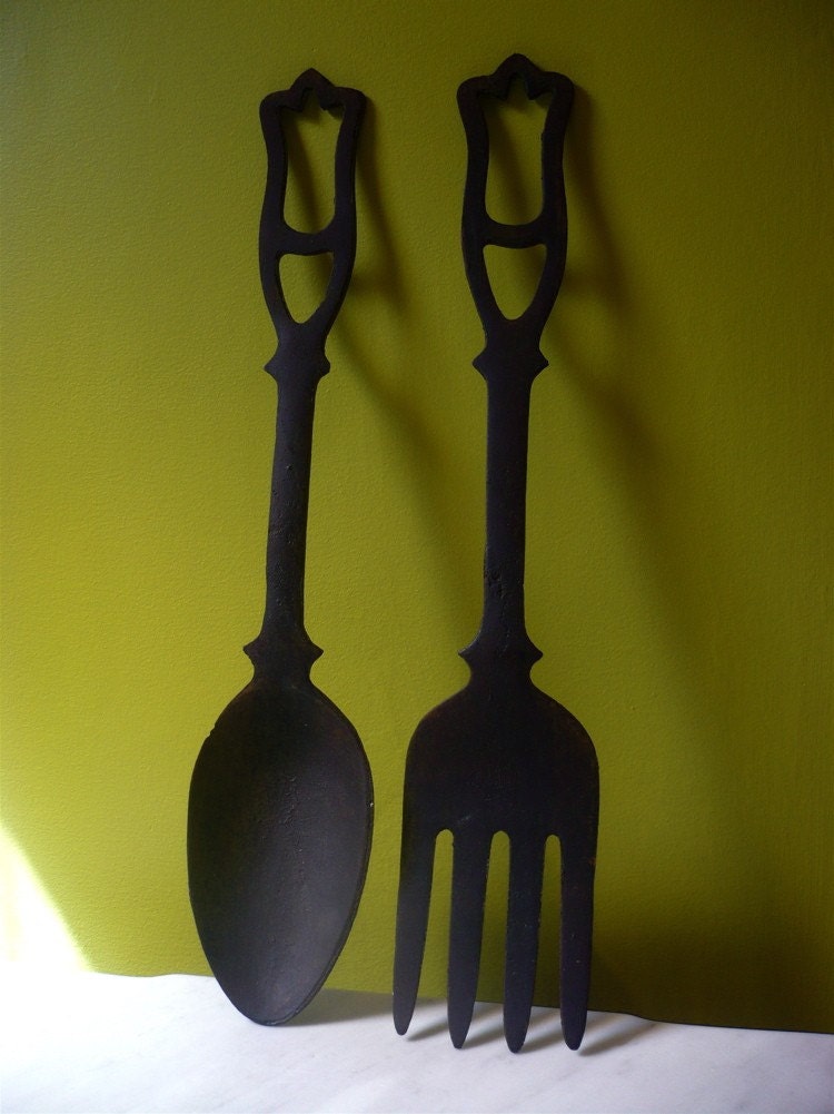 "fork knife and spoon wall art kirklands".