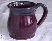 Ceramic Coffee mug, Kitchen Pottery Round belly coffee tea cup, Aubergine Purple, handmade, for men & women, IN STOCK