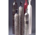 6 Large Ceramic Modern Bottle Set - spring Minimal Decor Handmade Tall Slim Avant Garde Textured Bottles wedding registry gift