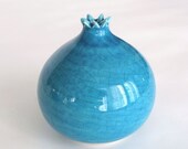 Modern Robin's egg turquoise Minimalist Pomegranate Vase / Handmade Ceramics / IN STOCK - blueroompottery