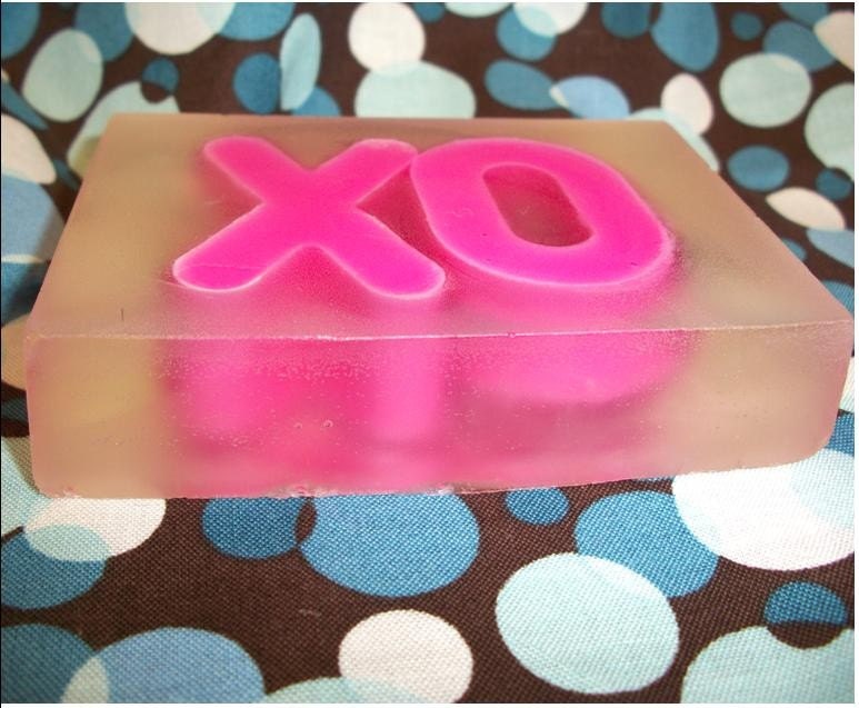 XO Hugs and Kisses - 5 oz bar of Pink Strawberry Champagne soap