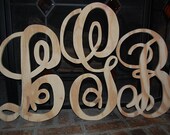 Unfinished Monogram set of three letters THIS listing letters measure 20 inches 24inches and 20inches