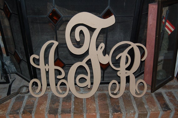 Two Unfinished monograms 18" 24" 18" Ready to personalize Great for Twins