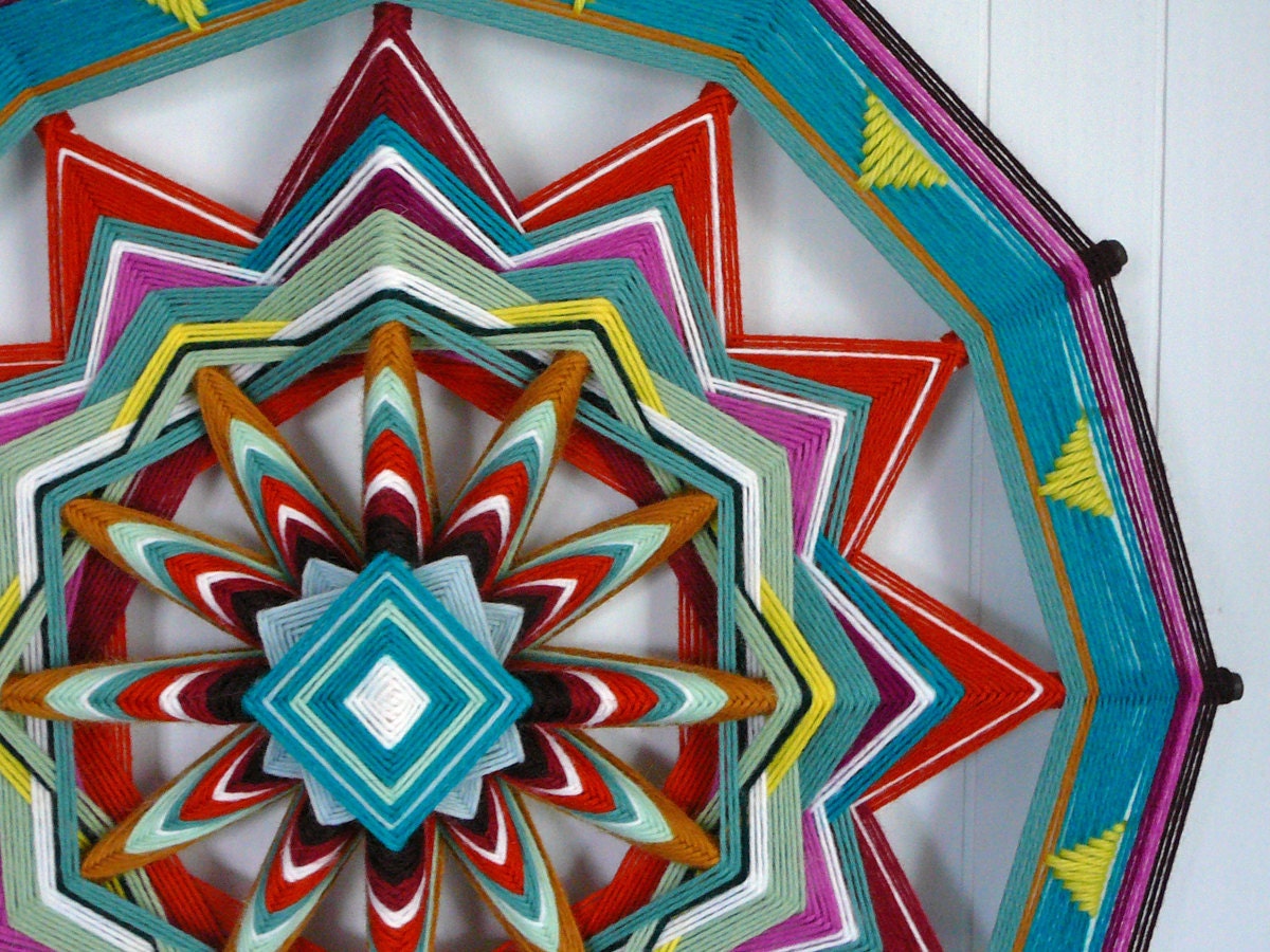 Sky Mountain, an 18 inch, 12-sided, Ojo de Dios, by custom order