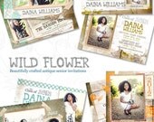 Wild Flower - 5x7 Senior Announcement Card Templates (Set of Four)