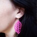 Wood Earrings - Leaf Earrings - Hot Pink - Sterling Silver Earwires - Last Pair - Hostess Gift Ideas