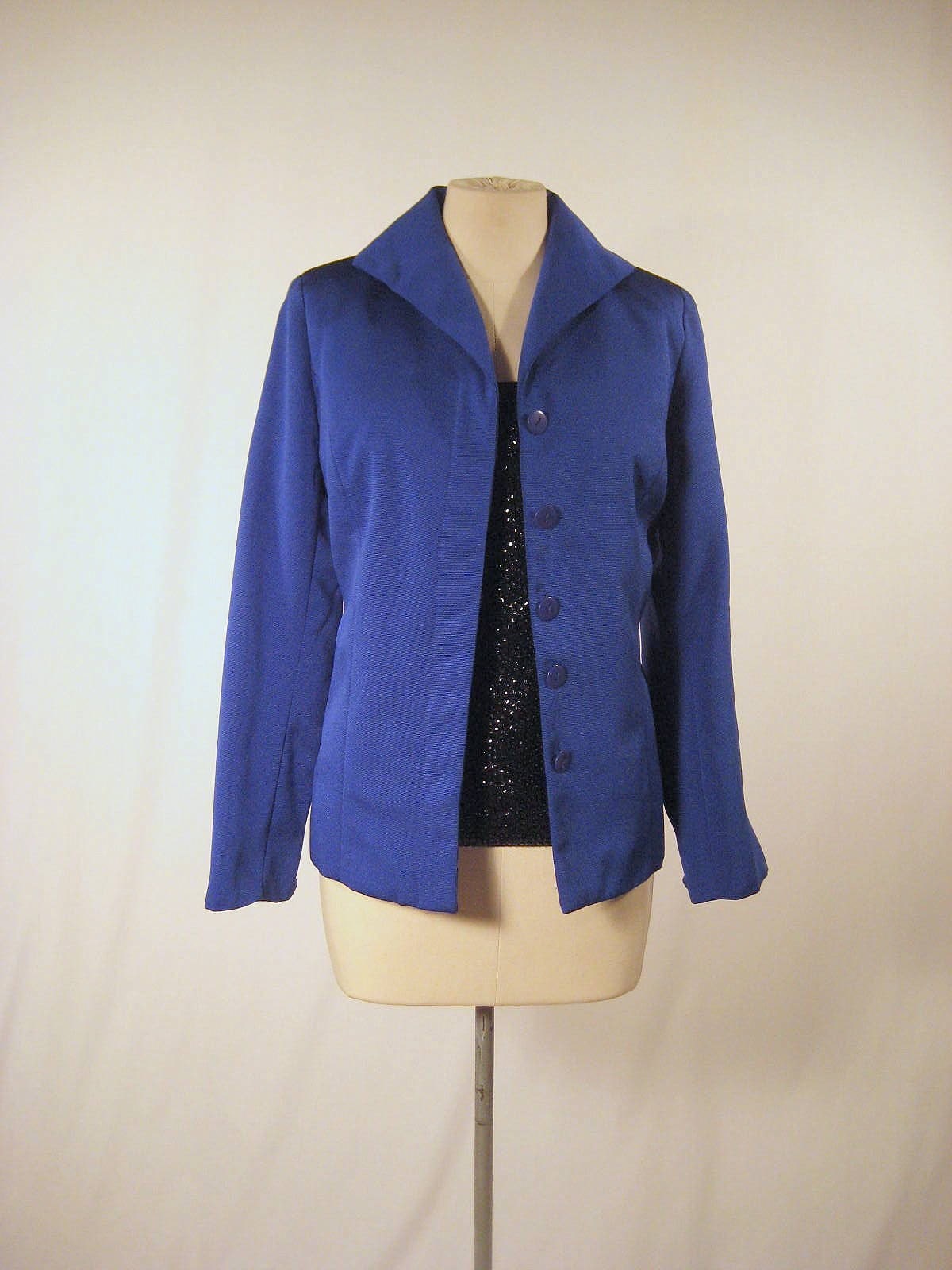 vintage Victor Costa dynamite electric blue  evening jacket. size xs