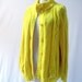 vintage 60's lemon yellow handloomed sweater cardigan, made in Japan