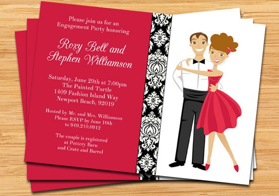 Engagement Party Invitation Modern Bride and Groom Il_170x135