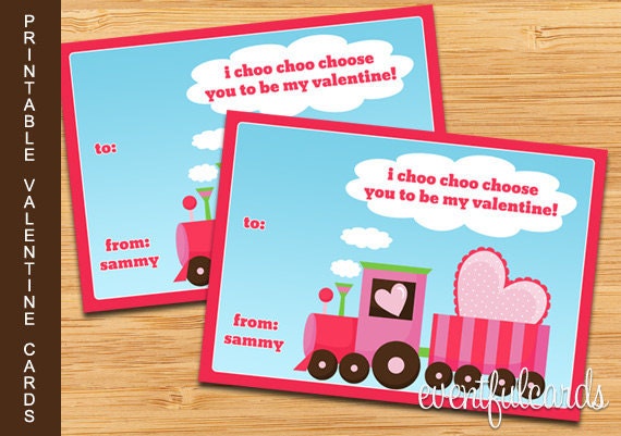 Printable Valentines Day Cards - Train Choo Choo Il_170x135