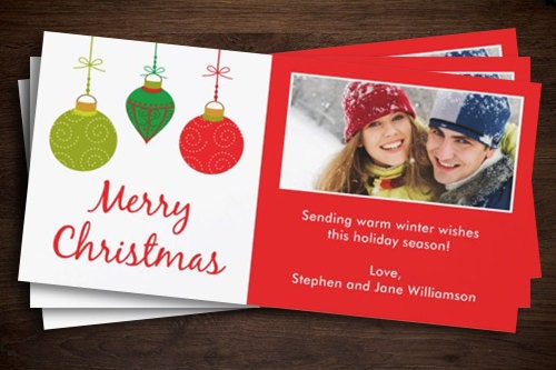 Christmas Ornament Photo Cards 4"x8" Il_570xn
