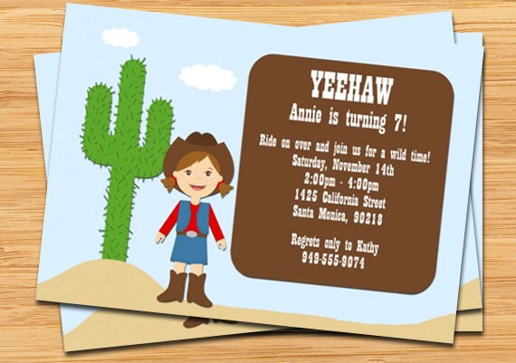 Cowgirl Party Invitation Il_570xn
