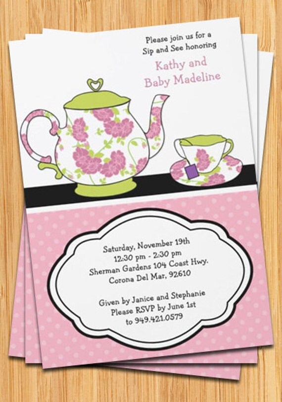 Sip and See Baby Shower Invitation Girl Il_570xn