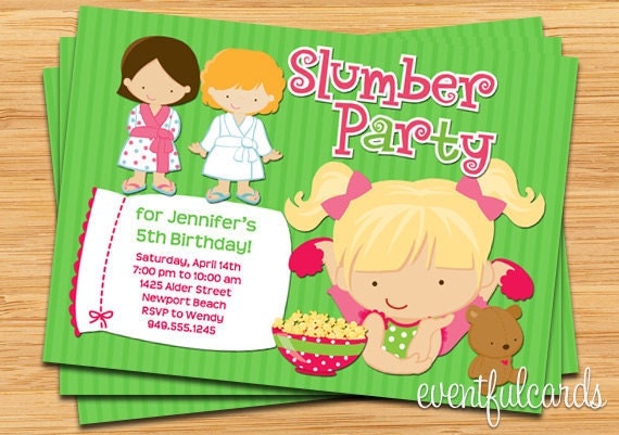 Slumber Party Birthday Invitation Il_570xn