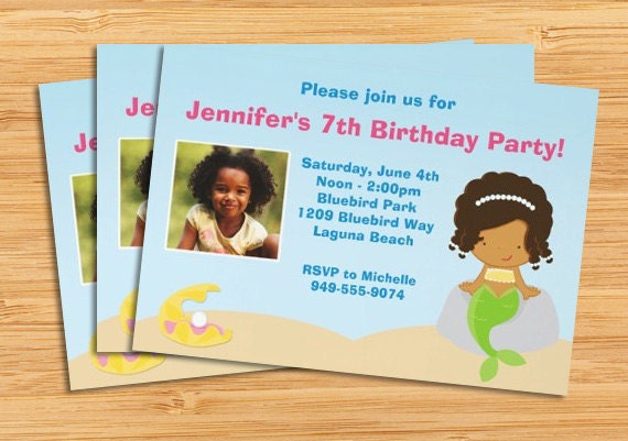 Mermaid Birthday Party Invitation - Under the Sea Il_570xn