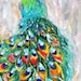 Original oil painting PEACOCK bird decorative palette knife fine art impressionism by Karen Tarlton