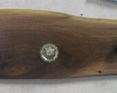 Natural Walnut coat rack with vintage antique doorknobs