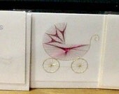3 Card Set  for New Baby -  Hand Embroidered  ...