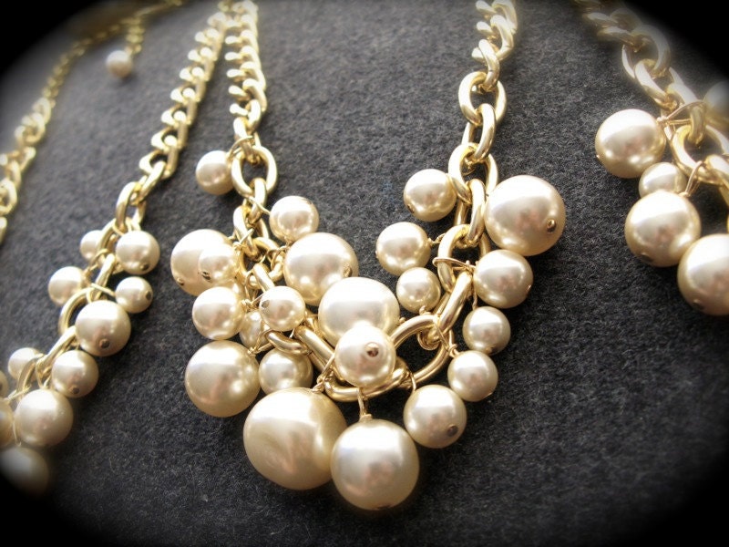 Ultra Chunky Pearl and Chain Bridesmaid Necklaces