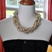 Champagne Chunky Pearl-4 Strand- Twisted Statement Necklace