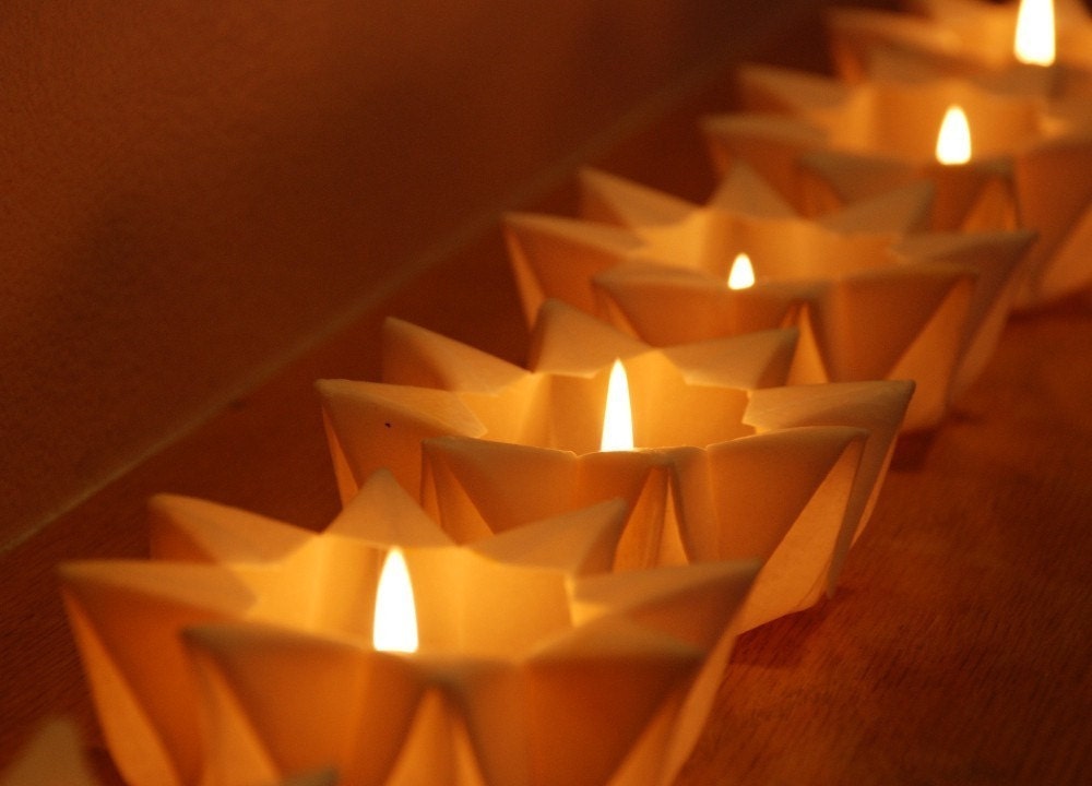 SIX Mini Waldorf Star Lanterns in Lunar White - greenbaboondesigns