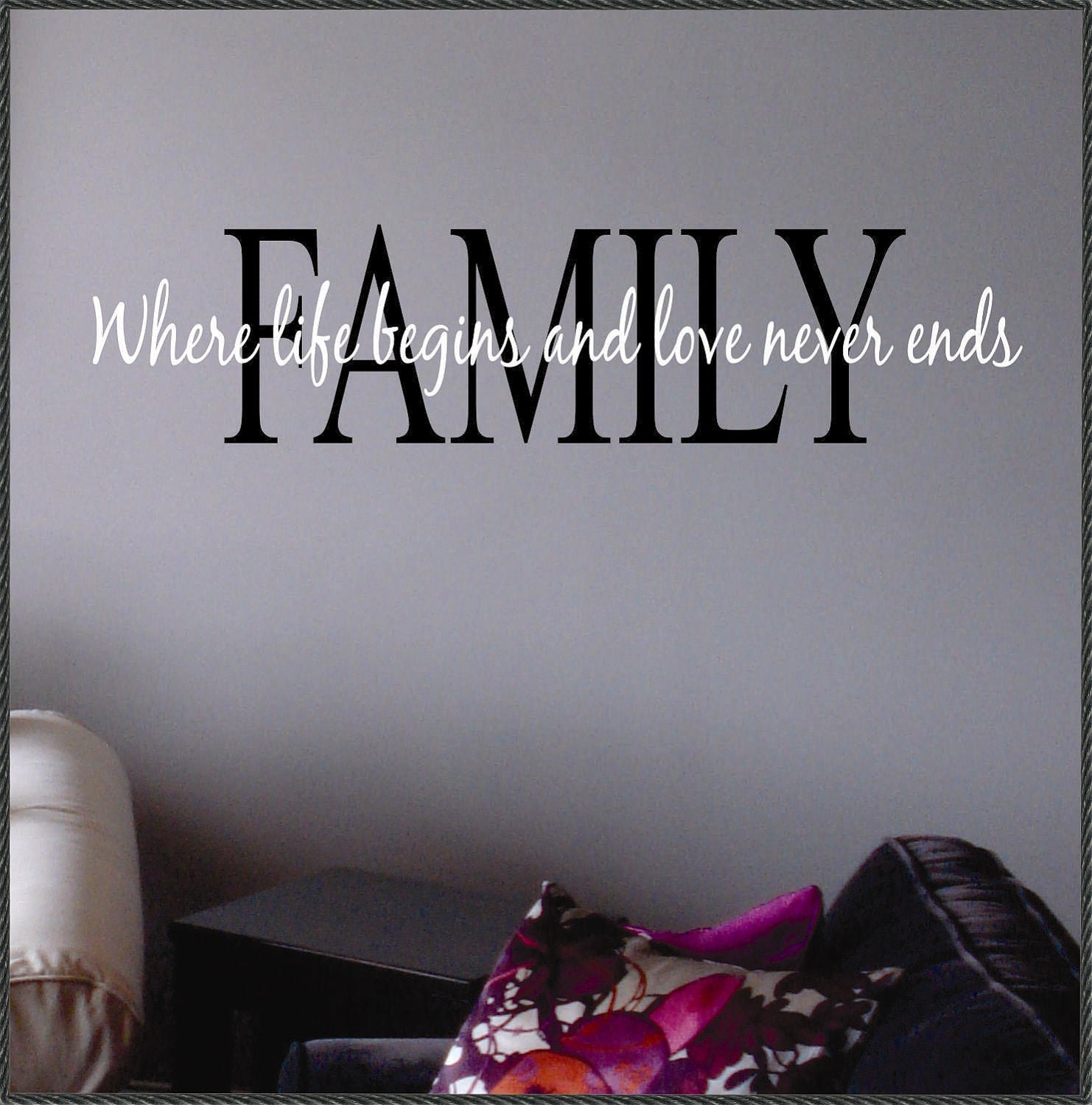 Vinyl Wall Lettering Words Family Life Begins
