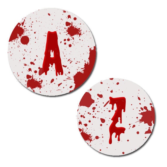 Blood Splatter Digital Collage Sheet  1 inch Circles 8.5x11 no.74 - SimpleCleanDesigns