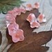 Flower Czech Glass Beads Bell Flower 6X6mm Marbled Clear Crystal and Opaque Pink (10pcs)