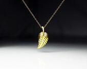 Jennifer Aniston Inspired Leaf Necklace - Gold Vermeil