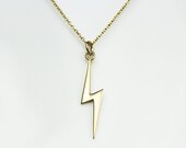 Mila Kunis Inspired Lightning Bolt 16" Necklace - Gold Vermeil