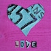 Funky Love Word Block - Custom Words Available - Personalized Wedding - Recycled License Plate Sign Art - Salvaged Wood - Upcycled Artwork