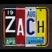 Funky Name Word Block Personalized with your Child's Name - Recycled Art Company - Vintage License Plate Sign Art