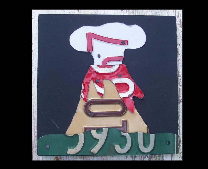 License Plate Art -  Volcano Dino Dinosaur Adventure Boys - Recycled Art Company - Salvaged Wood - Upcycled Artwork