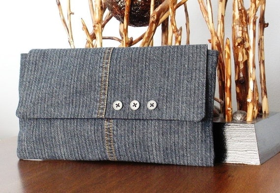 Blue Denim Clutch