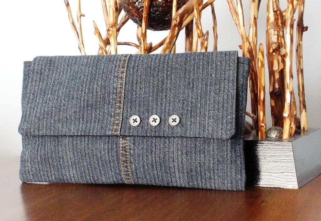 Blue Denim Clutch