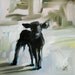 winter calf original painting by moulton 8 x 8 ich