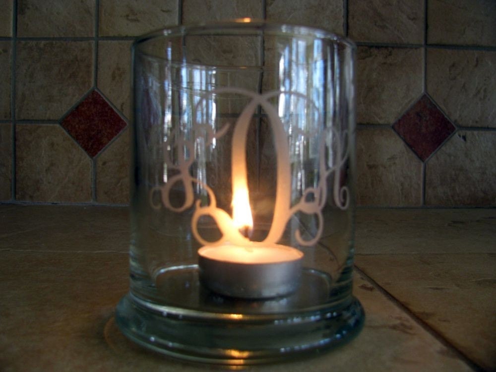 Monogrammed Candle Holder