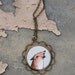 Fox In Love Portrait Necklace - Round