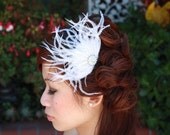 Ostrich  Feather Fan Comb-Grace